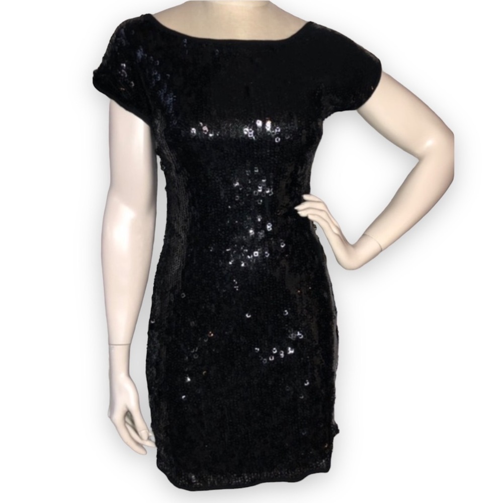 Charlotte Russe Black Sequin Cocktail Dress S Small